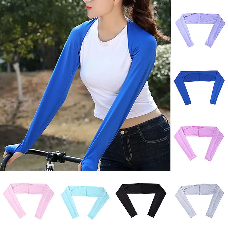 long fake sleeves Scar Cover Gloves Fake Sleeve Foldable Siamese Sun Protection Elbow Cuff Arm Cover Driving Arm Warmers Sleeves