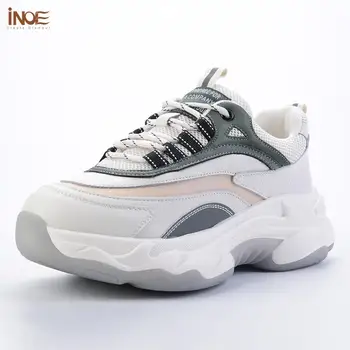 

INOE Genuine Leather Fashion Autumn Women Sneakers Casual Walking Shoes for Woman White Flats Spring shoes Clearance Sales