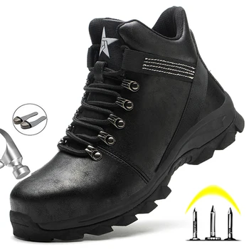 

New Winter Boots Men Safety Shoes Indestructible Work Shoes Puncture-Proof Work Sneakers Male Steel Toe Shoes Work Safety