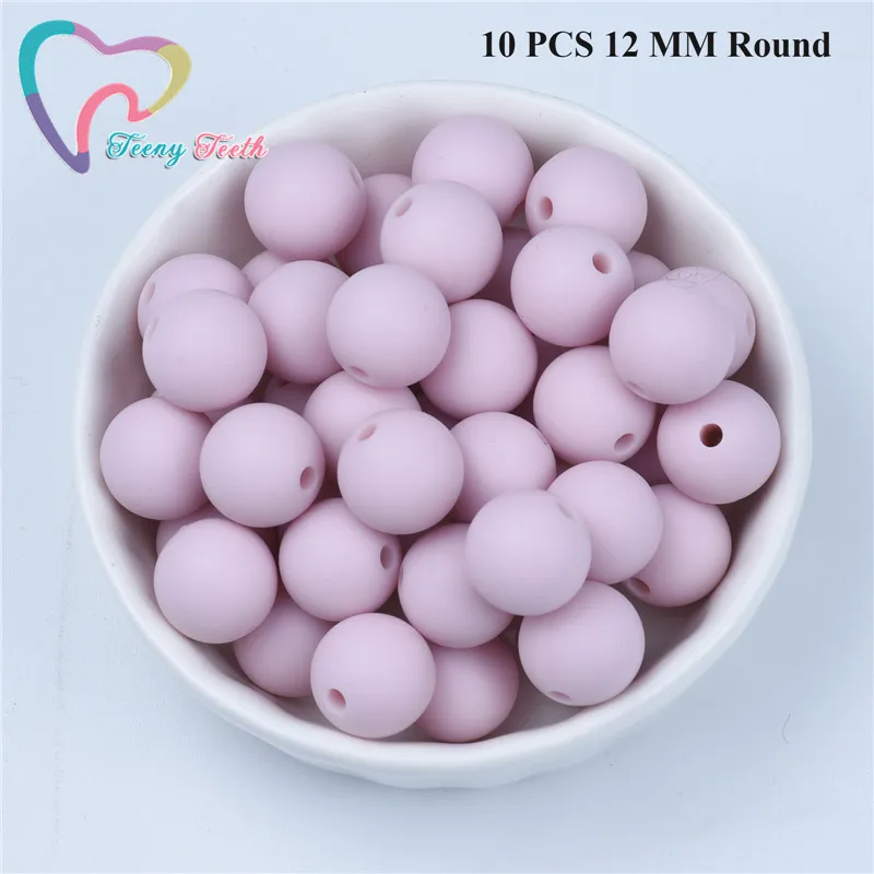 10 PCS 12 MM Round 10 шт пастельный розовый 14-17 мм шестигранный формы силиконовые бусы для прорезывания зубов Подвеска для детей DIY соска цепь Младенцы уход за зубами круглый шарик - Цвет: 10 PCS 12 MM Round