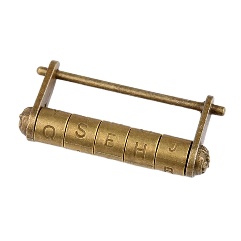 

Password Suitcase Antique Bronze Home Padlock Vintage Zinc Alloy Travel Jewelry Box Drawer Hardware Retro Chinese 5 Letter