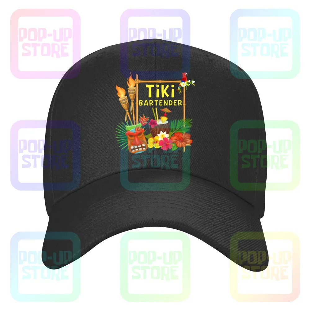 Tiki Bartender Head Torches Parrot тропический цветок Cap s бейсболка | Аксессуары для одежды