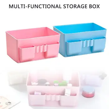 

Plastic Cosmetics Box Small Objects Container Creative Convenient Remote Control Holder Desktop Storage Box Home Organization