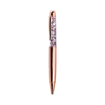 

Luxury 1.0mm Metal Bling Sequin Ballpoint Pen Signature Writing Pens Black Ink School Office Stationery Gift