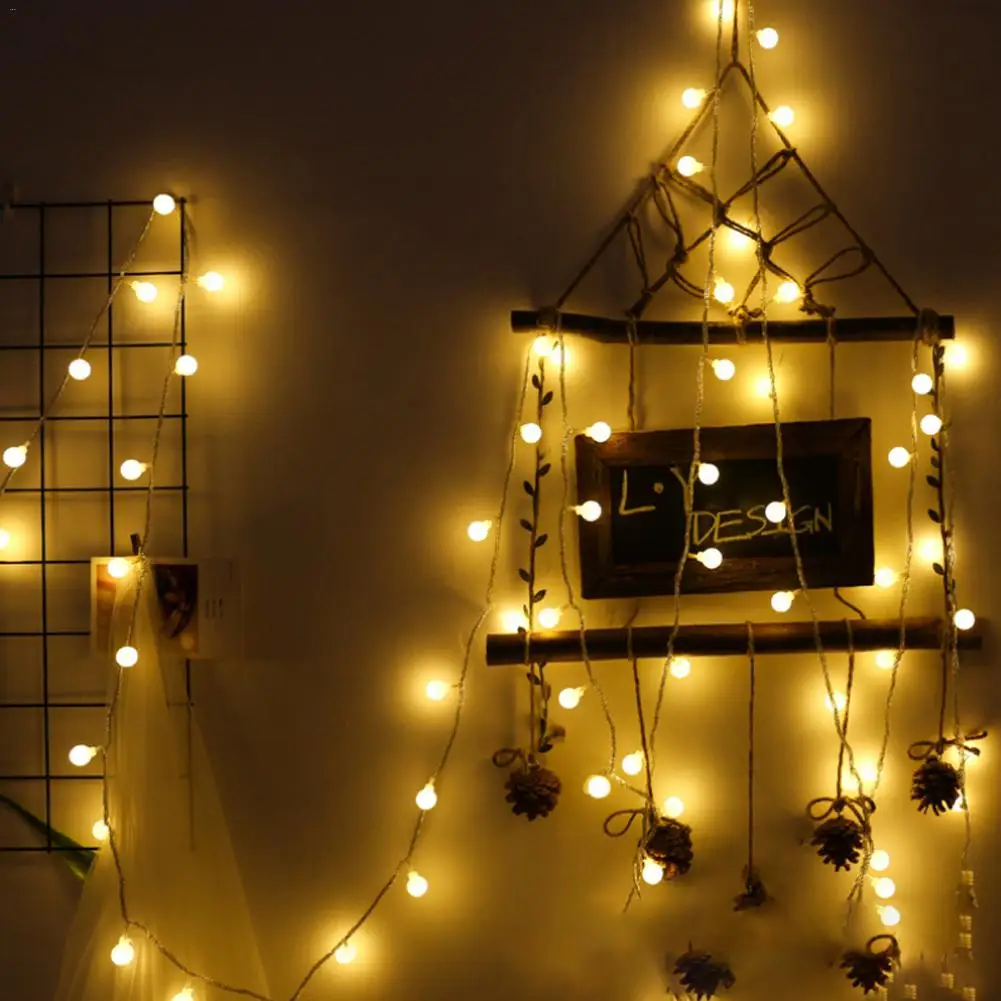 

6M 10M Led String Lights Remote Control LED Ball Light String Waterproof Outdoor Holiday Decoration Lamp Christmas String Light