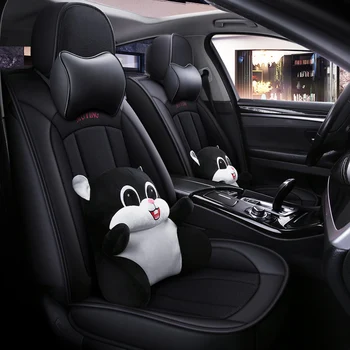 

Full Coverage PU Leather car seat cover flax fiber auto seats covers for Nissan almera leaf sentra tiida teana gtr juke