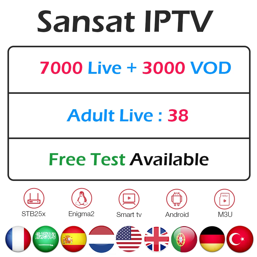 

GOTIT Sansat French IPTV Subscription Germany Deutsch UK IPTV Francais IPTV Arabic Adult IPTV Nordic IPTV m3u Enigma2 Android