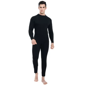 

Autumn Winter Thermal Underwear Sets Men Middle Collar Close Fitting Seamless Heating Warm Long Johns Thermo Suit Black Gray 3XL
