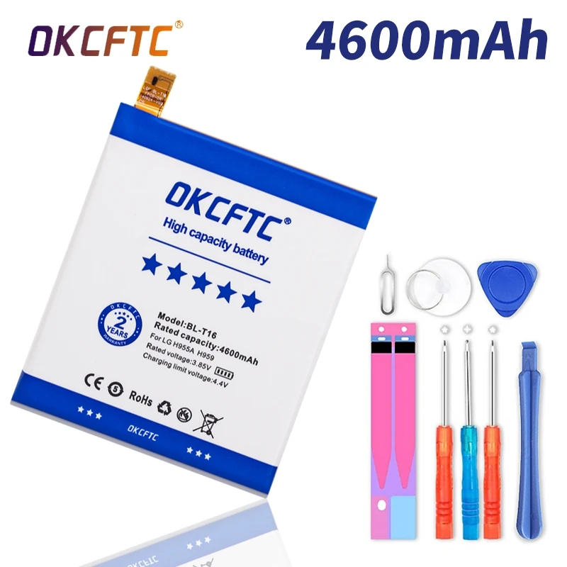 100% Оригинальный аккумулятор OKCFTC 4600 мАч BL-T16 для LG G Flex 2 Vu 4 Vu4 H950 H955 H959 US995 LS996 H955A