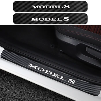 

Car Guard Door Sill Scuff Plate Stickers for Tesla Model S Carbon Fiber Auto Scratch Protector Decals Car Tuning Accessories