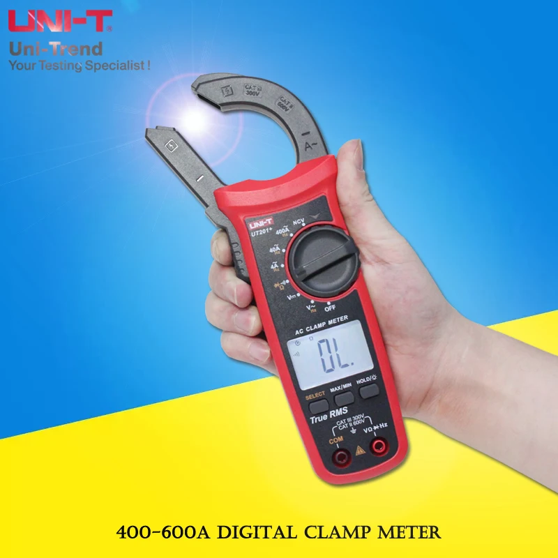 UNI-T UT201 +/UT202 +/UT202A + UT203 +/UT204 400-600A цифровой клещи Автоматический диапазон true RMS