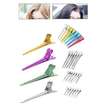 Billig 20Pcs Salon Teilung Ente Bill Haar Clips Multicolor Metall Friseur Haarspange