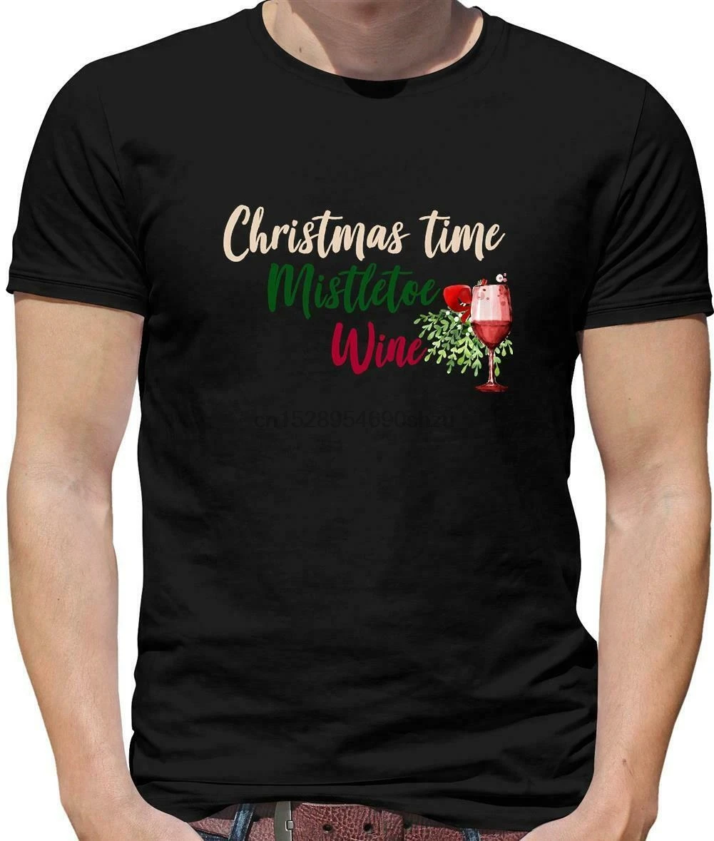 

Christmas Time Mistletoe And Wine Mens T-Shirt - Song - Cliff Richards - Xmas