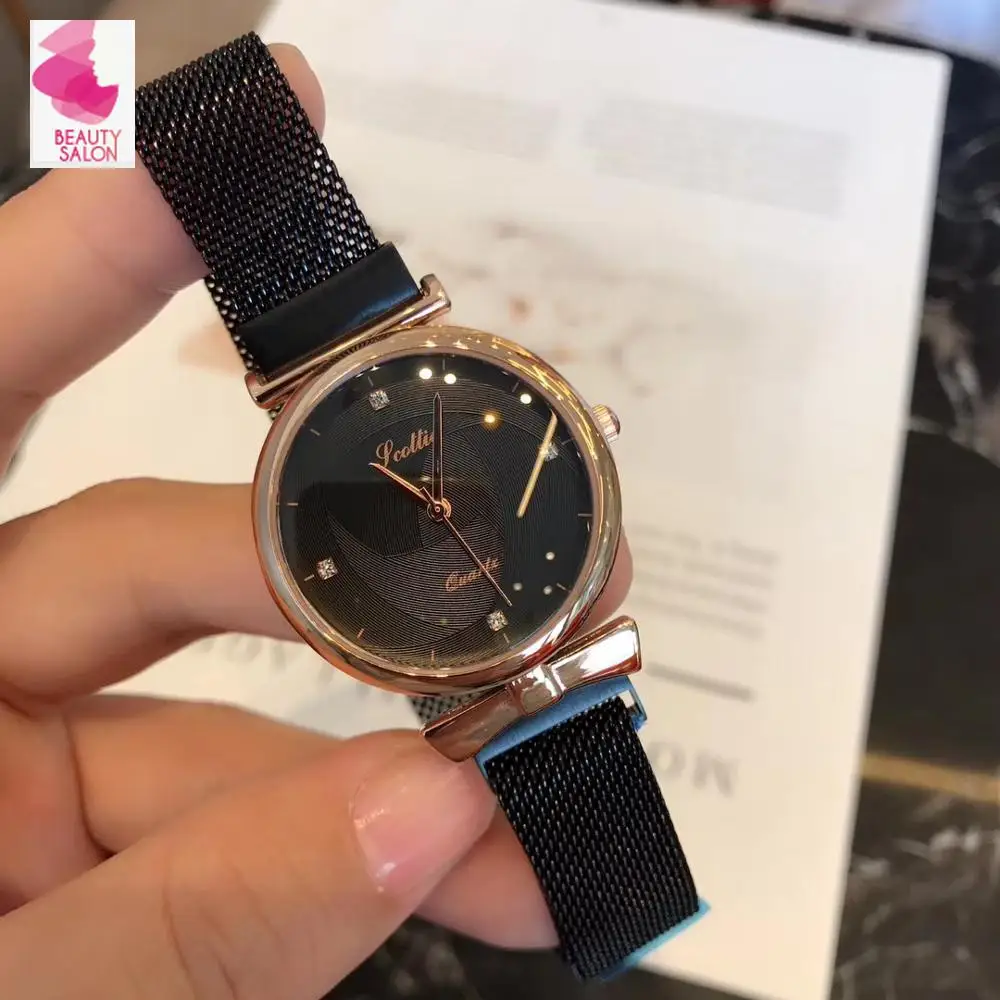 

2019 hot sale luxury style analog quartz watch for women round dial relogio
