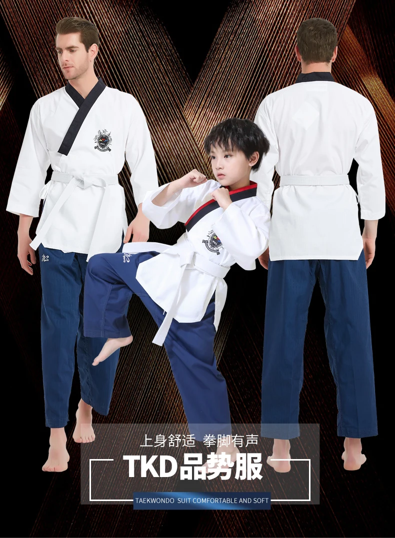 

World Training Taekwondo Poomsae Dan Practice doboks Junior Male&Female Senior Unisex Master Dan Taekwondo uniforms Clothes Suit