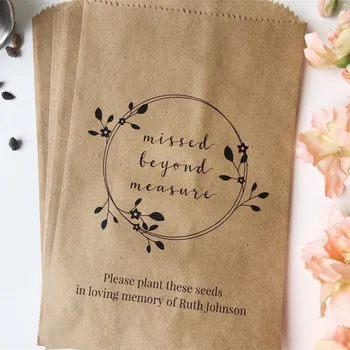 

Custom Memorial Gift Bags - Flower Seed Packets (Unfilled) - Wildflowers - Funeral Favors - Condolence - Sympathy-Gift Bags