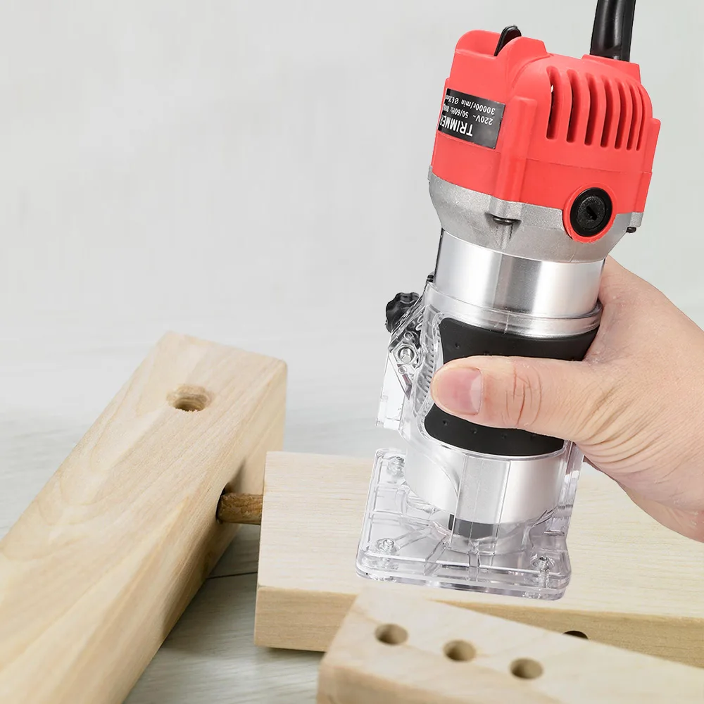 Electric Hand Wood Trimmer Wood Router 6.35mm Collet Carving Machine