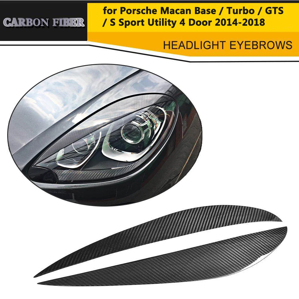Сухое углеродное покрытие для фар фары ВЕКО бровей Porsche Macan Base / Turbo GTS S Sport Utility 4