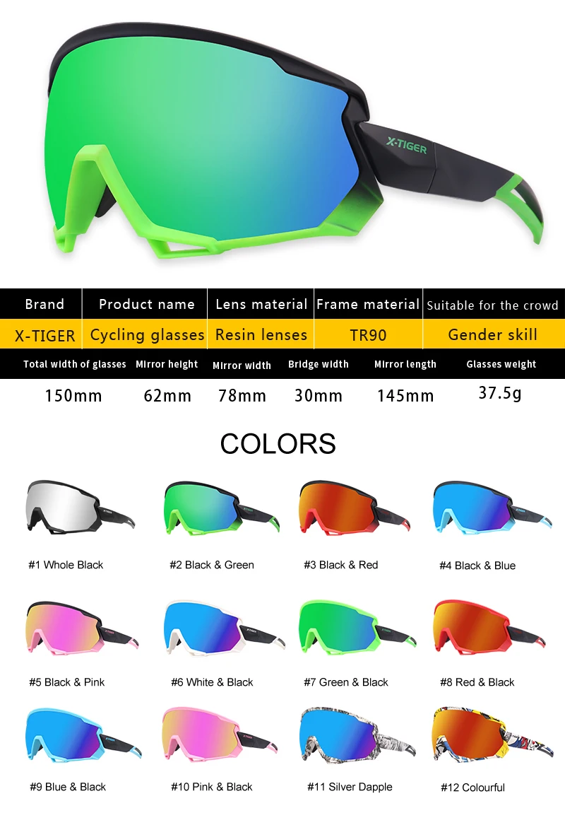 X-TIGER Wind Cycling Glasses 5 Lens Polarized Outdoor Sport Bicycle Glasses MTB Mountain Bike Sunglasses Goggles Cycling Eyewear