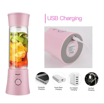 

480ML Portable Juicer Blender Fruit Mixing Machine USB Rechargeable Batteries Blenders Smoothies and Shakes For Home Car Travel