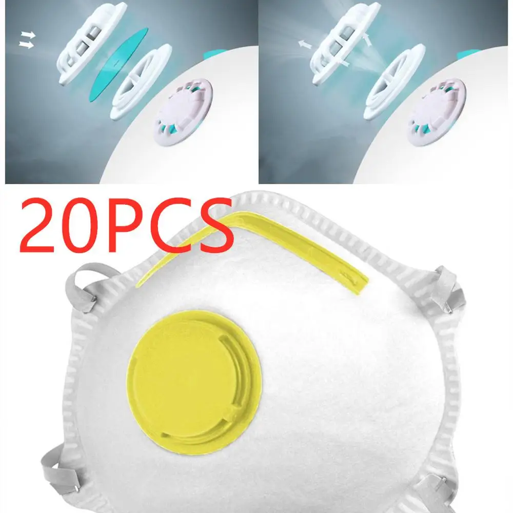 

20 pcs with Filter FFP2 Filtration Respirator Fresh Mask Dust-Proof Anti-Fog FFP3 FFP2 FFP1 N95 KN95 Virus Protect Adult Kid