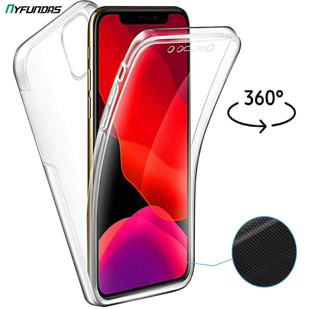 Ультратонкий Прозрачный чехол с полным покрытием 360 градусов для Apple iPhone 11 Pro Max X XS