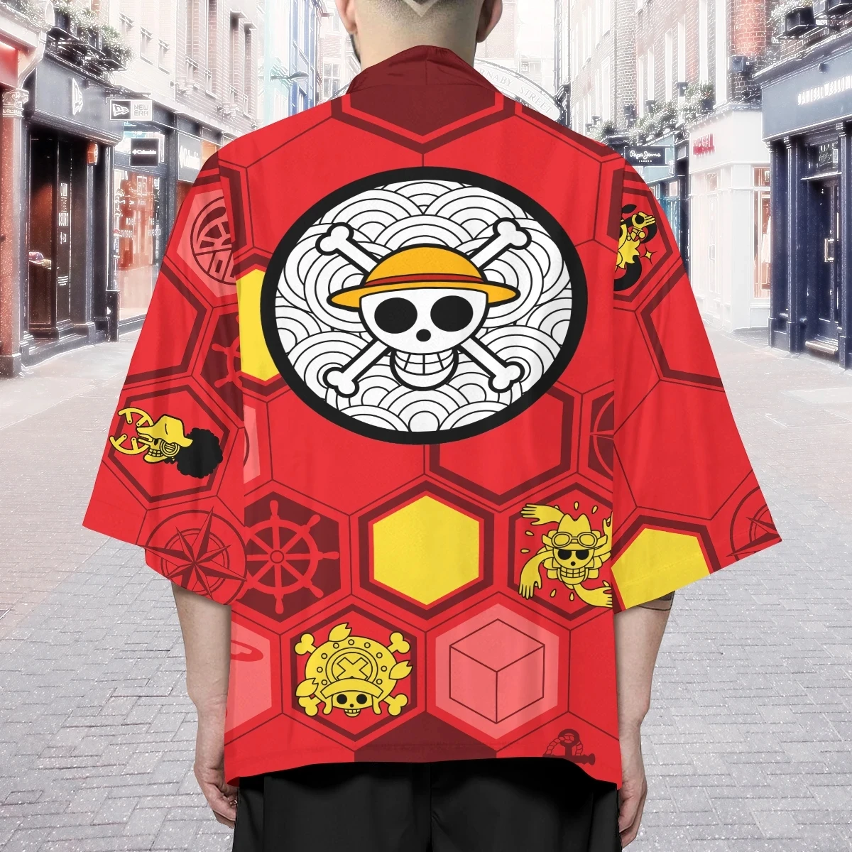 Anime One Piece Monkey D Luffy Trafalgar Law Cosplay Costumes Kimono Four Emperor Edward Newgate Kaido Symbol Haori Cloak Jacket