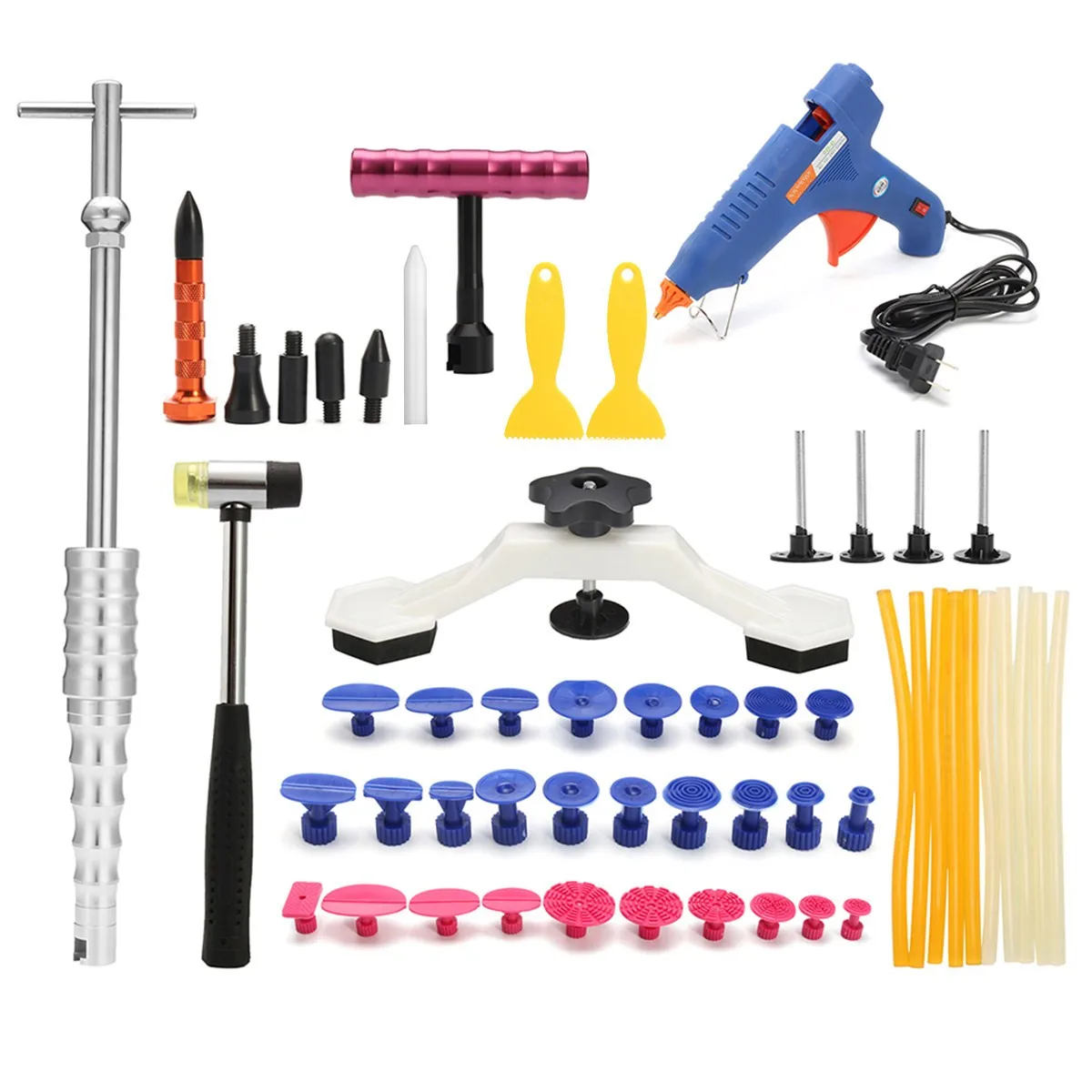 

47Pcs Car Body Dent Repair Puller Repair Suction Device Hand Tools Hail Removal Kit Car Dent Repair Tool Car Care Beauty Set
