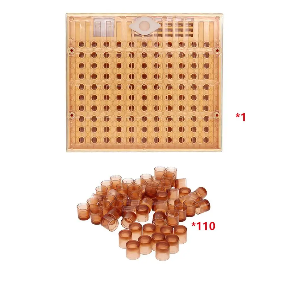 1 шт пчелиный король инкубатор+ 120 шт разведение пчелиный король чашка коричневый король Тайвань Wangtai Защитная крышка пчелиный разведение королевская коробка полный набор