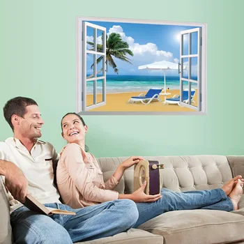 

Landscape False Window Modern Living Room Bedroom Porch Decorative Wall Sticker Sk7019a