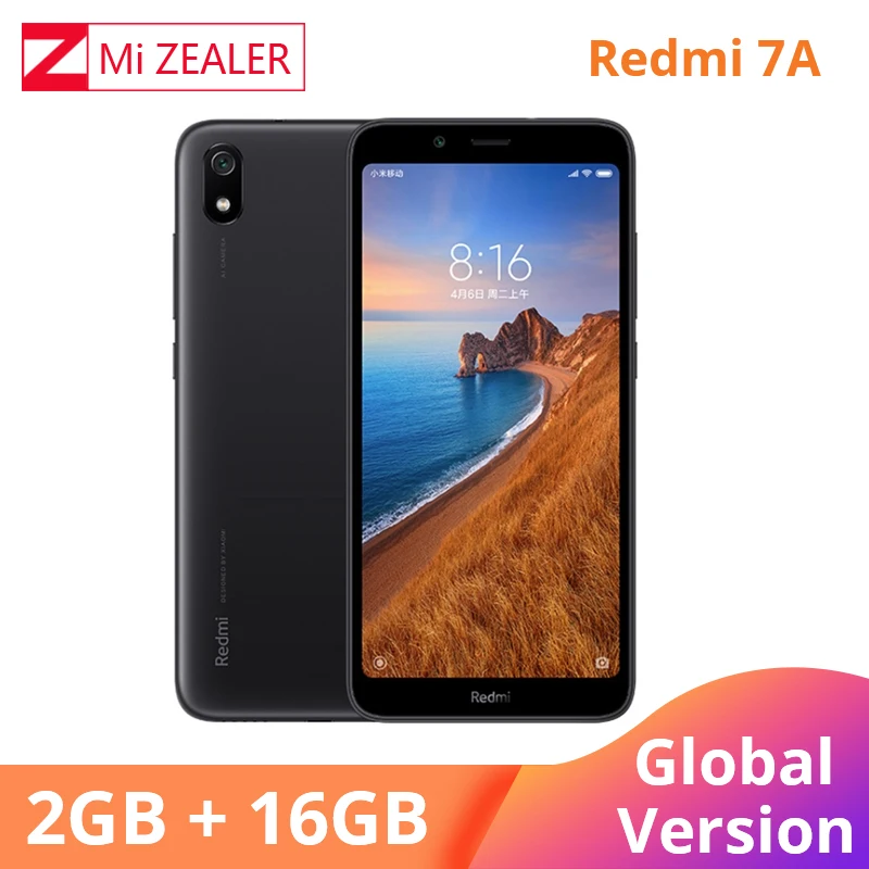Глобальная версия оригинальный мобильный телефон Redmi 7A 2 ГБ 16 смартфон Snapdargon 439