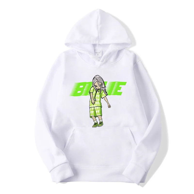 Autumn Harajuku Billie Eilish Hoodie Men Black Cotton Hoodie Billie Eilish Sweatshirt Hip Hop Keep Warm Women/men Hoodie Clothes - Цвет: White