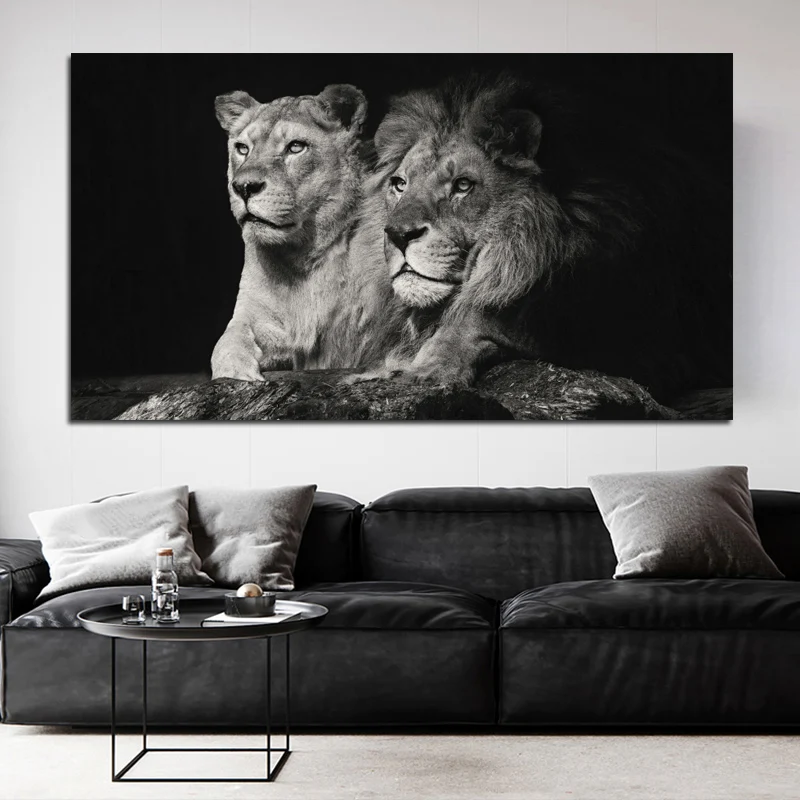 Lion Wall Art Canvas Print With Battery Control Framed Poster 24 × 36 In For Bedroom And Dorm Room From Paintings - Price 19.09 - Foto 6