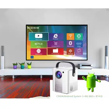 

Cewaal Mirror Screen 800 * 480p Multimedia LCD Projector Media Player Home Theater Projector Smart Multimedia Projector 3.5"LCD