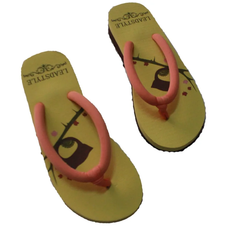 

Summer New Style Envelope Pattern Cartoon Flip-flop Small Slanted Heel Animal Pattern Fashion Herringbone Home Sandals Kuangshua