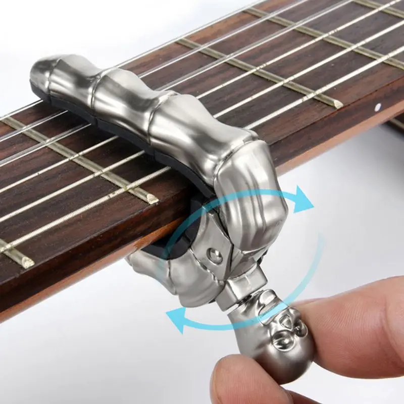 OOTDTY Skull Guitar Capo Knob Design Universal 4 5 6 12 String Ghost Finger Guitar Capo suit for guitar