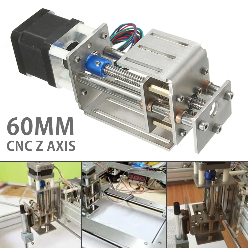 60 мм слайд ход CNC Z ось скольжения линейное движение + NEMA17 шаговый двигатель для