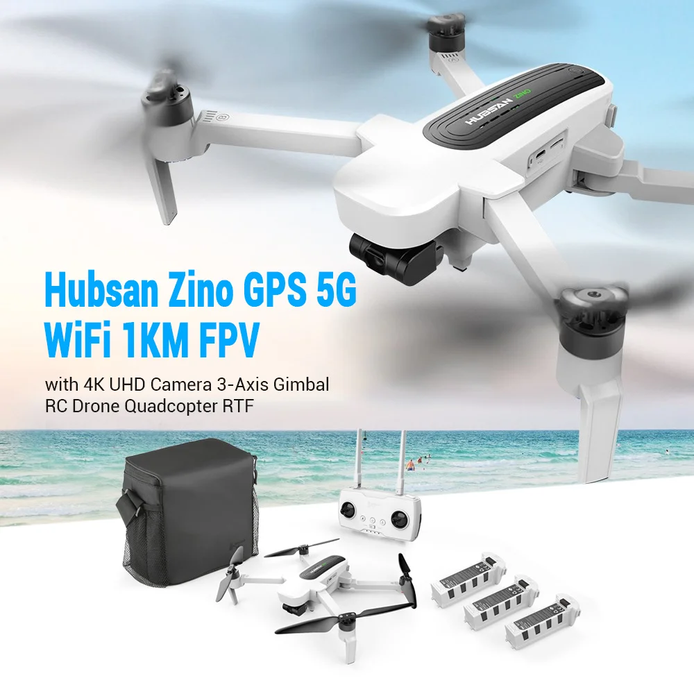 Радиоуправляемый Дрон Hubsan H117S Zino GPS 5 8G 1 км FPV с камерой 4K UHD 3 осевой шарнирный