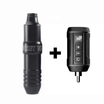 

2020 New Tattoo Rotary Machine Pen Swiss Motor Strong Quiet With 1800mA/h Mini Tattoo Wireless Power Supply Tattoo Kit