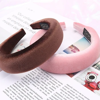 

Fashionable New Wide - Brimmed Headband Hair Accessories Multi - Color Sponge Golden Velvet Headband Hair Accessories