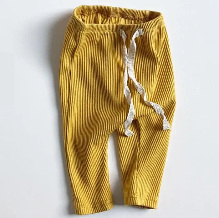 Baby Girls Solid Leggings Boys Ribbed Pp Pants Little Boy Casual Harems Pants Kids Trousers Bottoming Pant