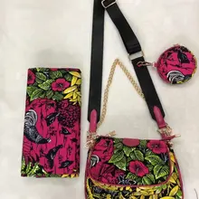 Африканская восковая сумка Африканский узор «Кенте» принт и кошелек/Африканский хлопковый воск с сумками 6 ярдов kente модельер