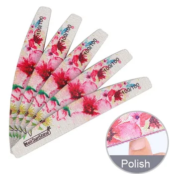 

10pcs Colorful Flower 100/100 Nail File Professional Nail Buffer For Manicure Acyclic Nail Art Tips Diamond Washable Thick Files