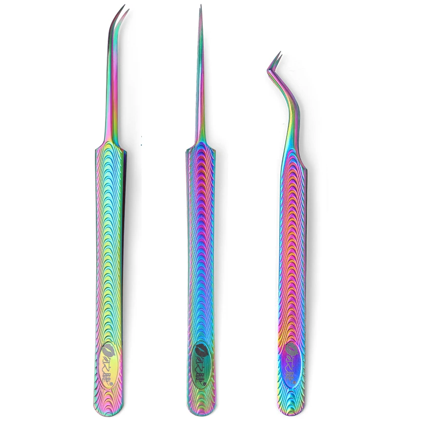 tweezers for volume eyelash extension 3D 5D 6D  Stainless Steel Eyebrow Tweezers Professional Anti-static Eyelash Tweezer Makeup 2