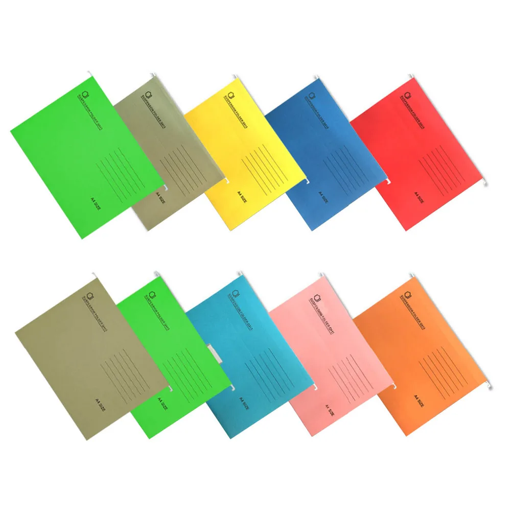 

10PCS A4 Size Expanding Hanging File Folders with Tab for Hotels Libraries Offices Study Rooms Mix Color