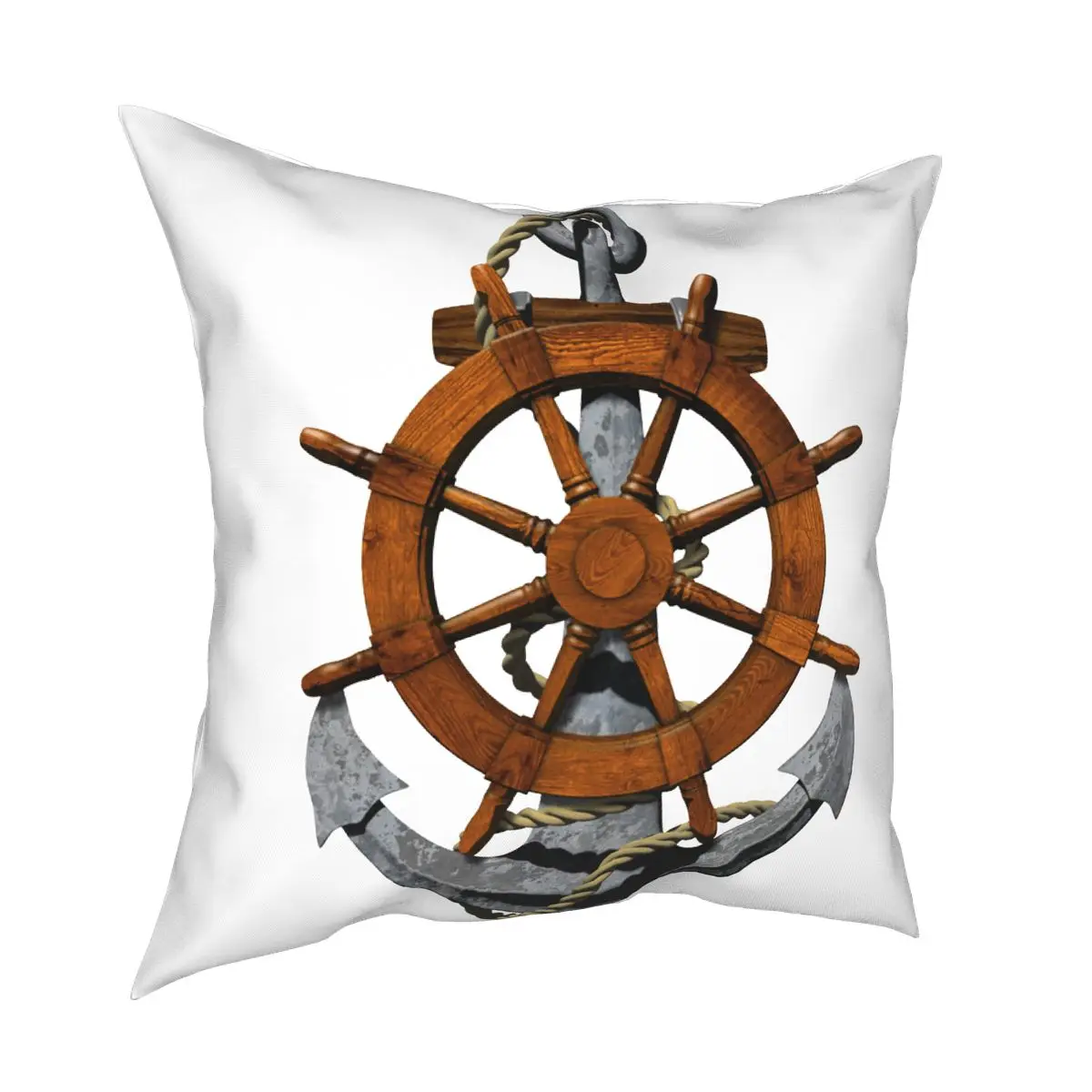 

Nautical Ships Wheel And Anchor Sailing Pillowcover Decoration Sea Boat Ship Captain Cushion Cover Throw Pillow for Home