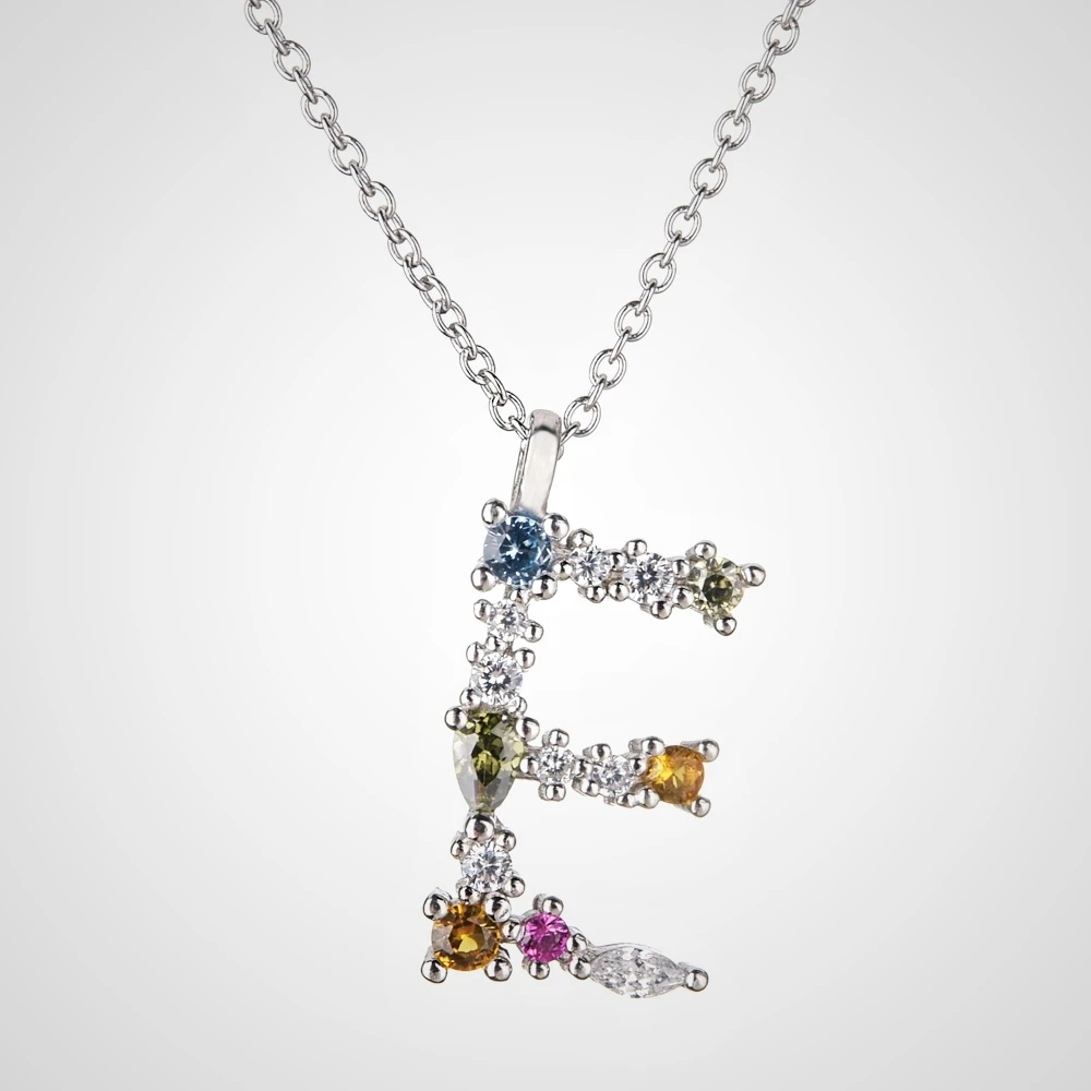 Silver E Altruist, 925 пробы, серебро, 26 букв, золото, Начальная Буква A B, подвеска, ожерелье, тонкая длинная цепочка, Регулируемая Мини, P G CZ, ювелирное изделие - Окраска металла: Silver E