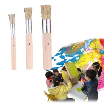 

3pcs/set Watercolor Oil Brush Kit Painting Stencil Brushes Different Size Wooden Handle Kids Student Professional Art Supplies