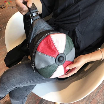 

DORANMI Patchwork Crossbody Chest Bags For Women 2020 Female Round Shoulder Bag Colorful Circular Bags Bolsos Mujer BG433