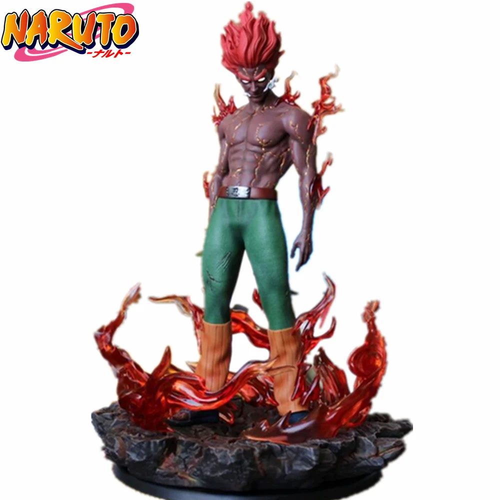 Naruto Might Guy Statue PVC Action Figure Eightdoor Armor Led Eyes